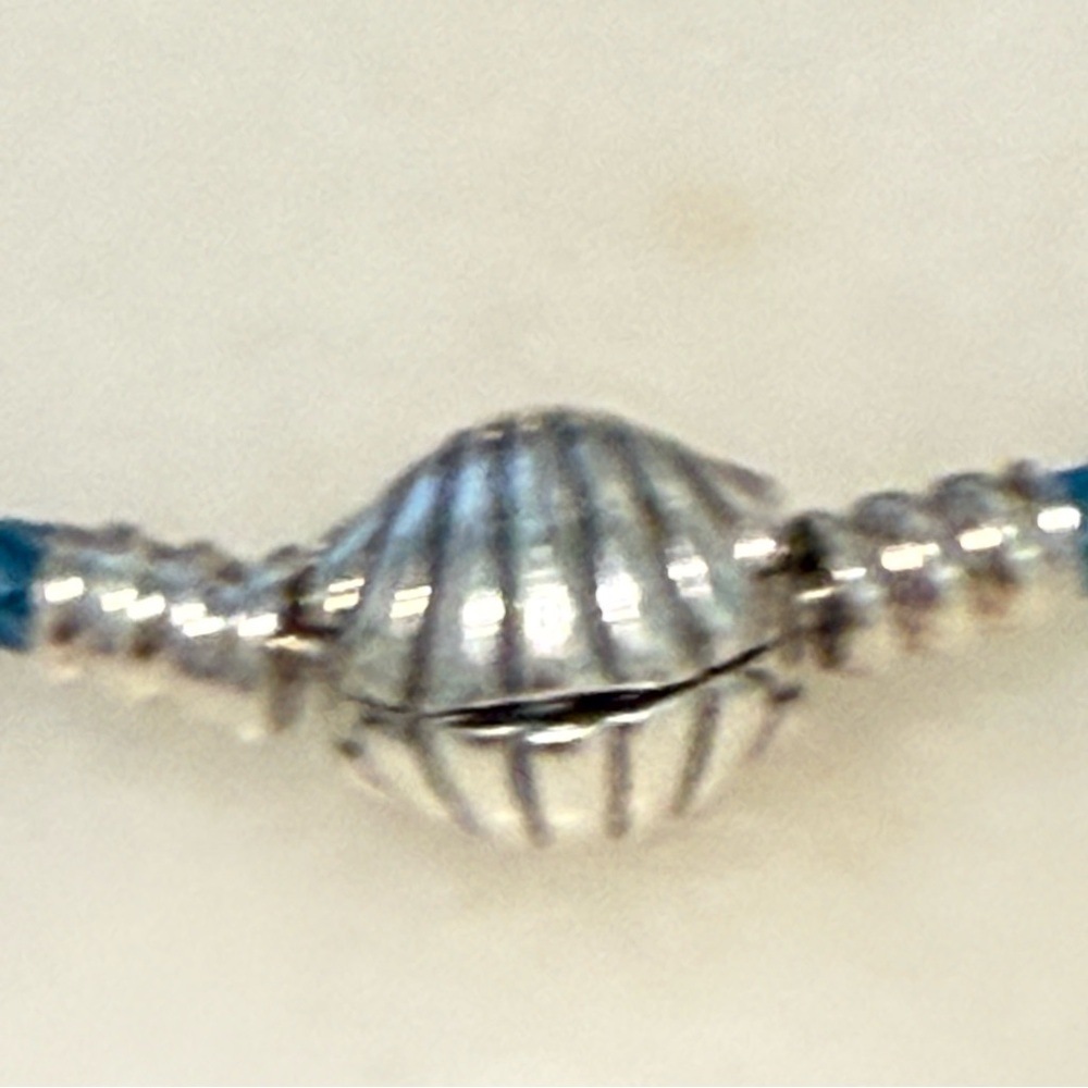 Pandora Turquoise Braided Bracelet with Silver Charm - Picture 2 of 4